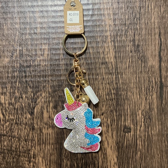 Unicorn bling bag key charm - Picture 6 of 9